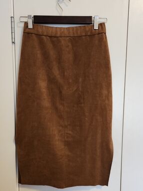Imitation Suede Pencil Skirt